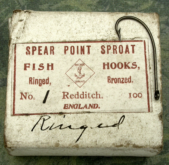 11. Anchor Brand, Spear point, #1, ringed, bronzed, Redditch England.